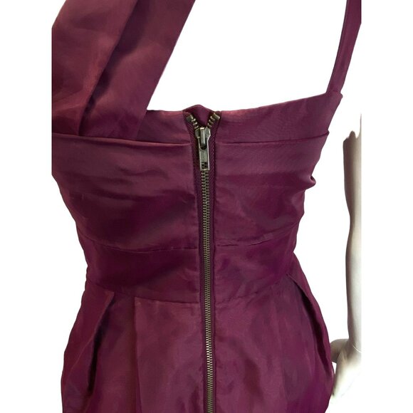 BCBGeneration Gown Dress Size 4 Purple Plum Magenta Taffeta Formal BCBG - Picture 6 of 10